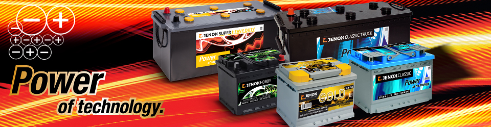 JENOX AKUMULATORI  nude četiri serije pouzdanih baterija: GOLD, CLASSIC, CLASSIC TRUCK, HOBBYI i SUPER HEAVY DUTY. 